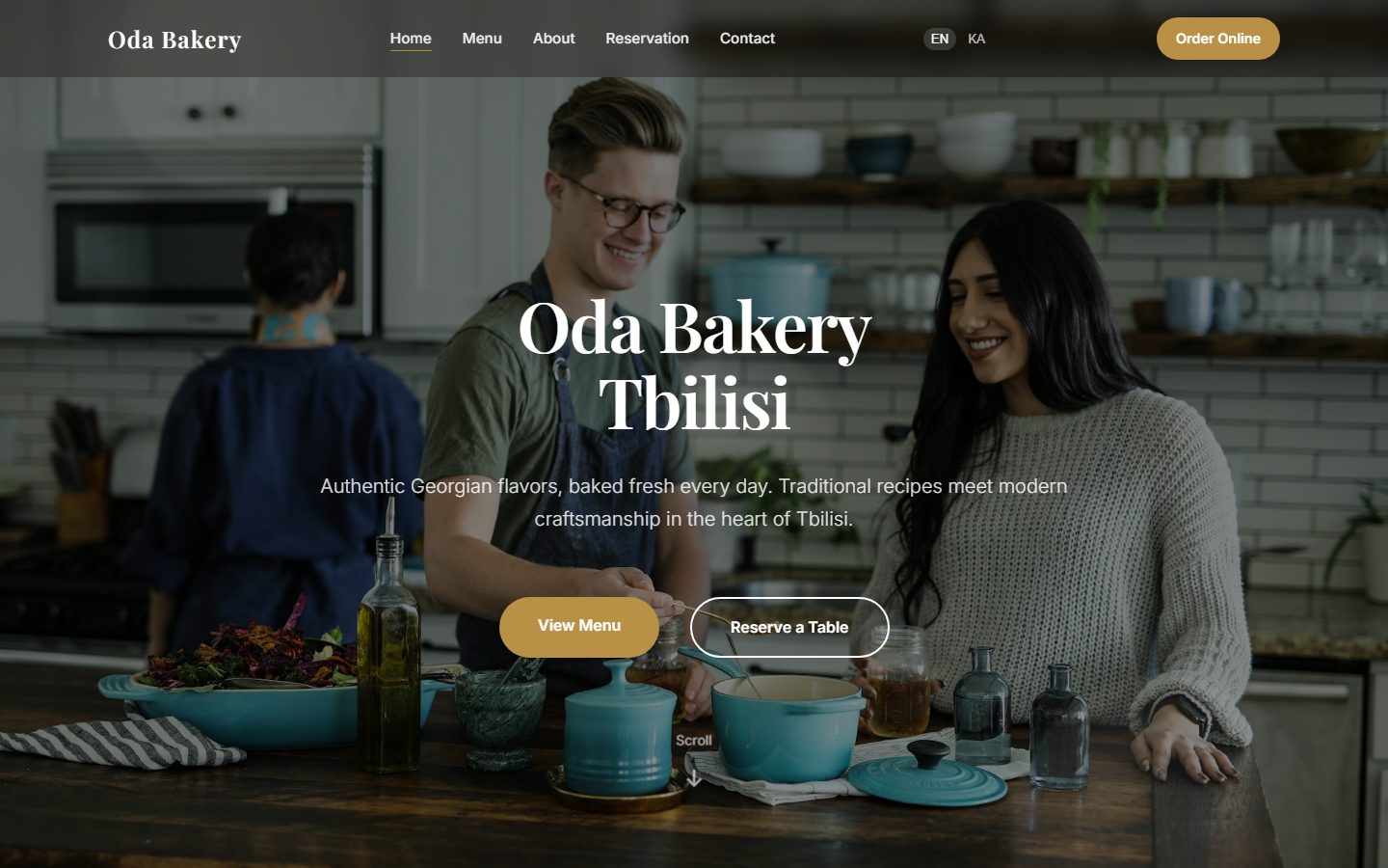 Oda Bakery Tbilisi landing page